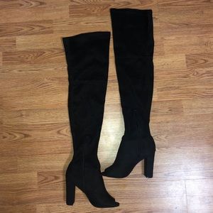 Over the knee heeled boots